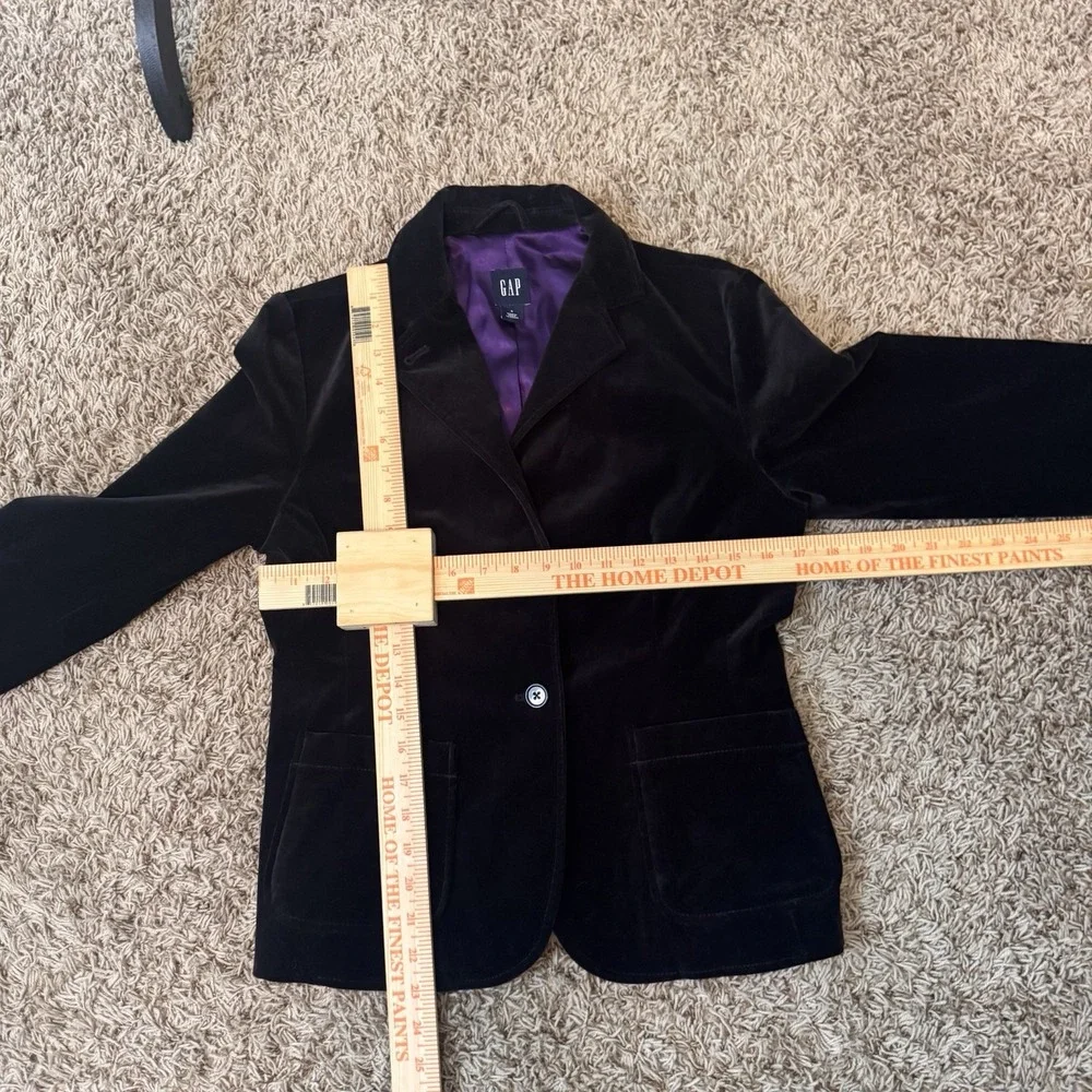 Vintage y2k Jacket Women Black Velvet Purple Lined goth whimsigoth Size 8 Medium